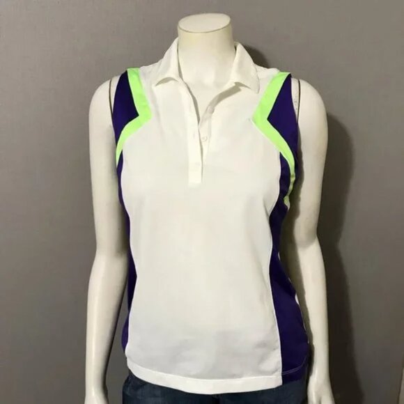 SOLD❌❌❌ Sport Womens Golf White Sleeveless Top Sz-Small - Picture 2 of 9